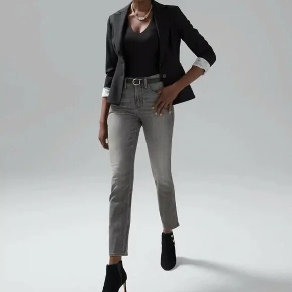 White House Black Market High Rise Straight Leg Jean 2 - Picture 2 of 16